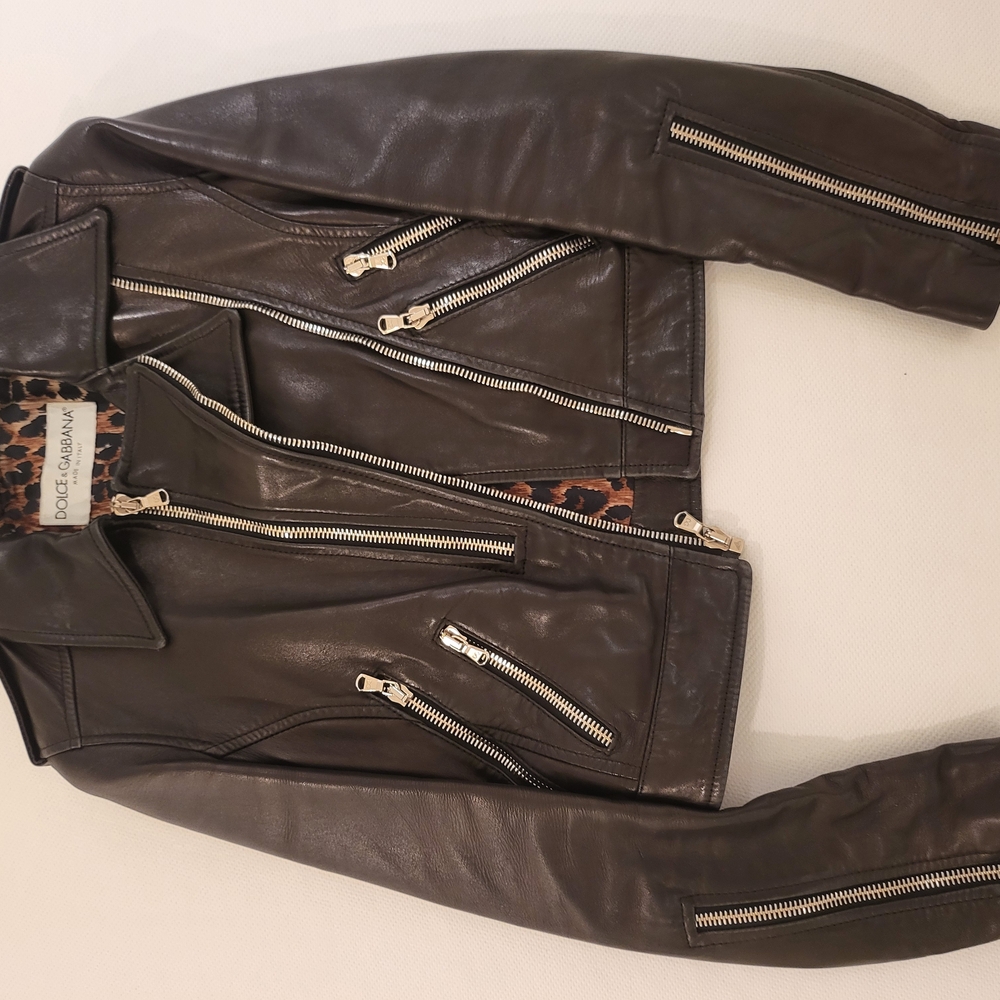 Dolce & Gabbana Black Leather Jacket